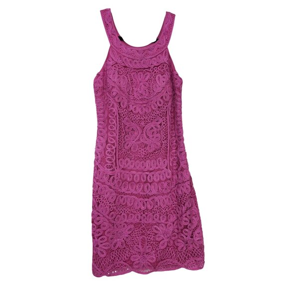 Sue Wong Nocturne Cocktail Sheath Dress Womens 4 Pink Embroidered Sleeveless - Picture 1 of 11